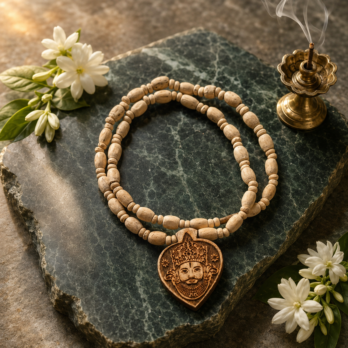 Original Tulsi Mala with Shree Khatu Shyam Pendant(9 Inch)
