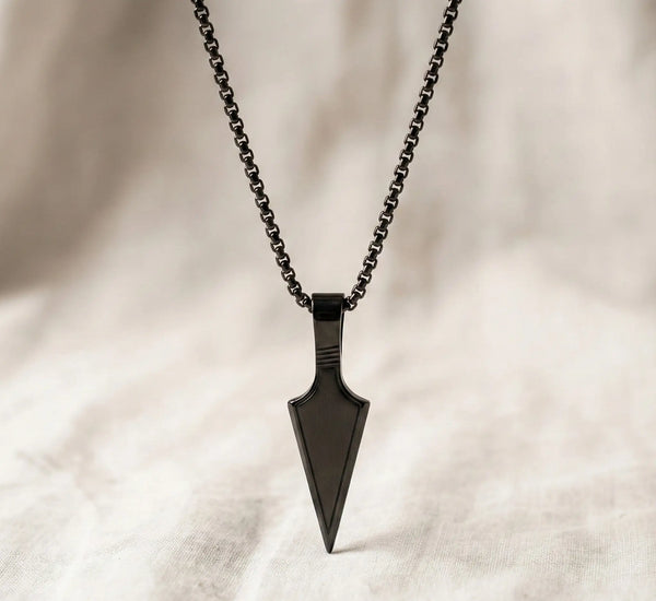 Premium Matte Black Arrow Pendant for Men