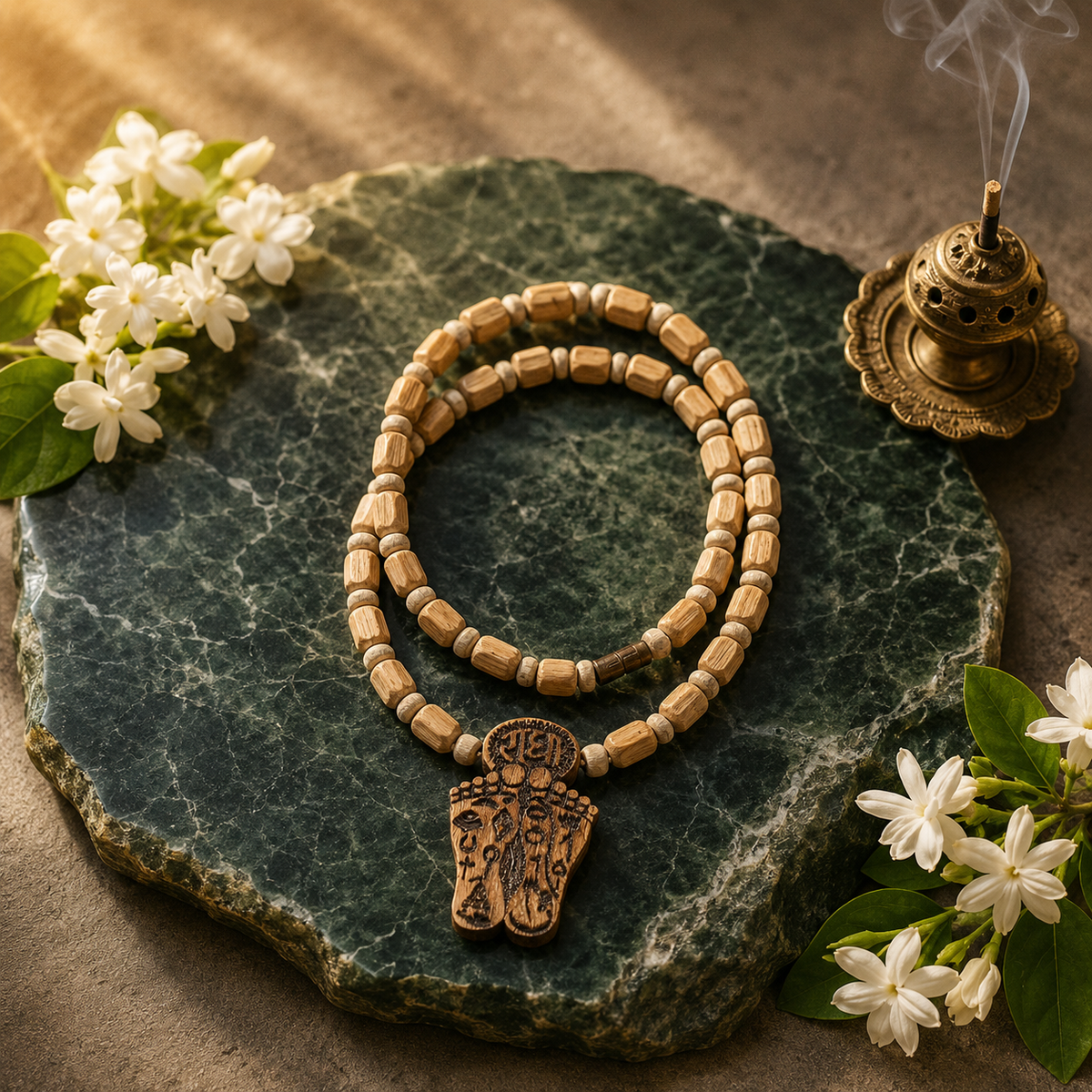 Shri Radha Charan Tulsi Mala Vrindavan (10 Inch)