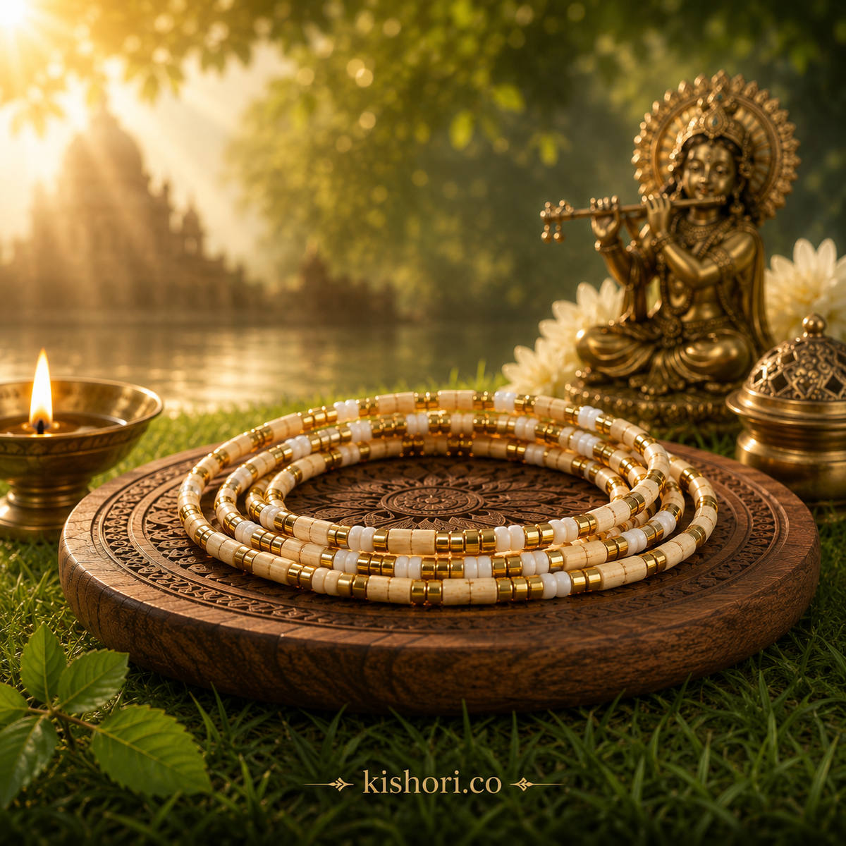 Vrindavan Tulsi Moti Mala (8 Inch)