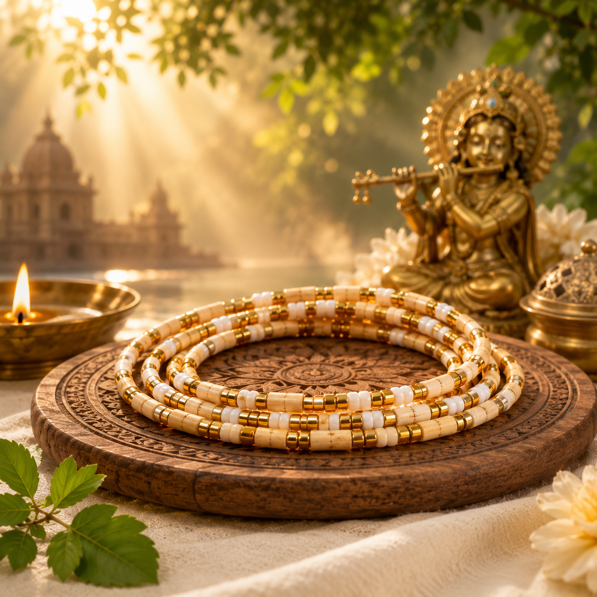 Vrindavan Tulsi Moti Mala (8 Inch)
