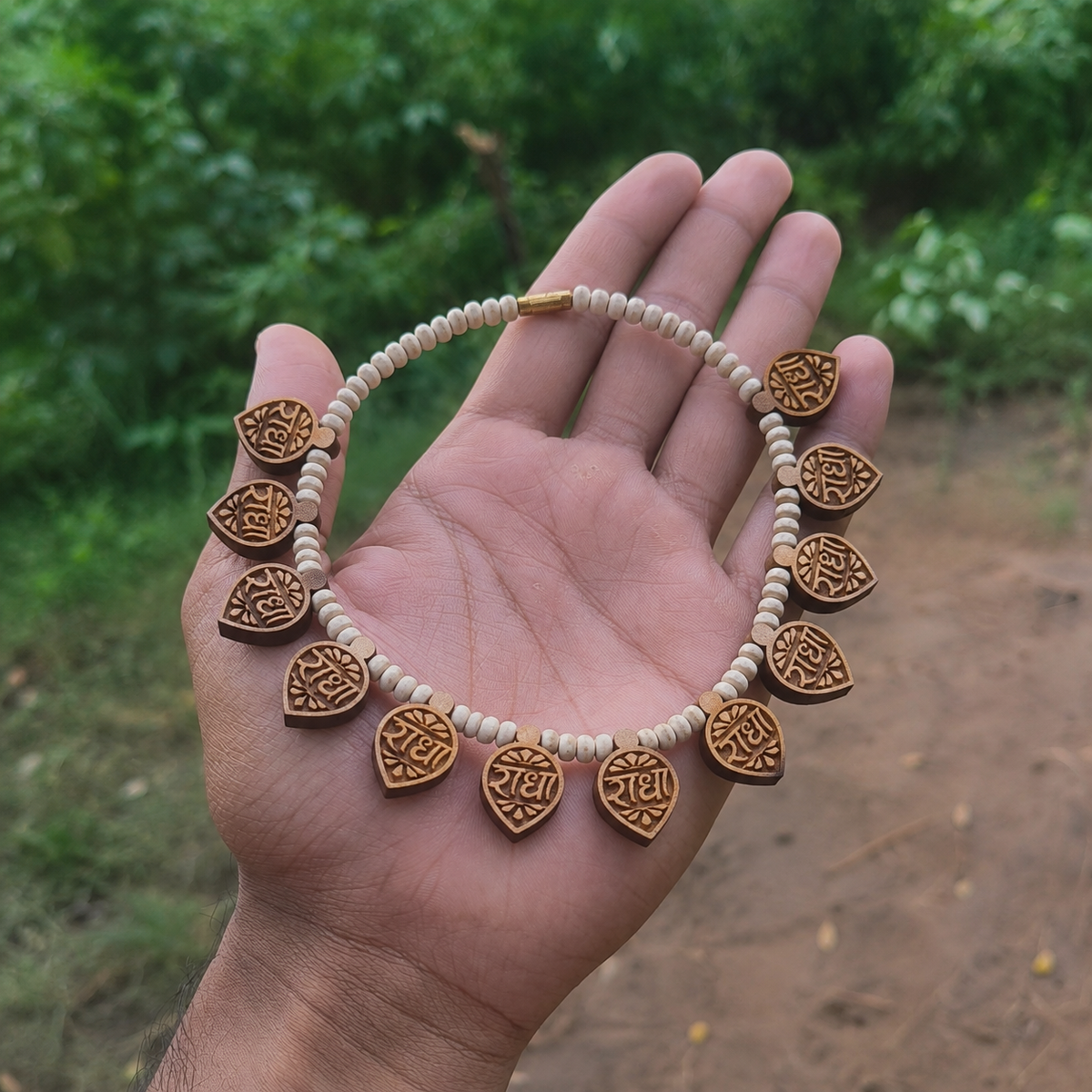 Vrindavan Tulsi Mala with Radha Locket (8 Inch)