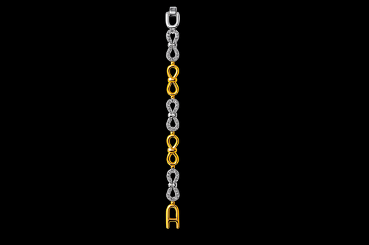 Elegant Gold & Diamond-Inspired Infinity Bracelet