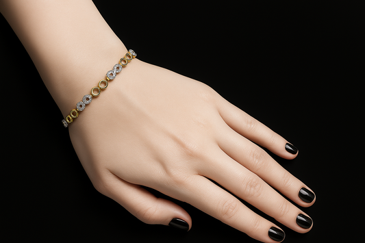 Elegant Gold & Diamond-Inspired Infinity Bracelet