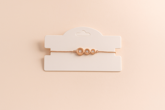 Elegant Gold-Plated Bracelet with Triple Circle Crystal Design