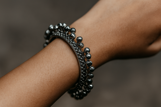 Traditional Silver Ghungroo Bangles-Pair
