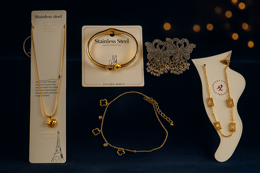 Premium Combo Offer – 1 Necklace, 1 Kada, 1 Bracelet, 1 Earrings Pair, 1 Anklet