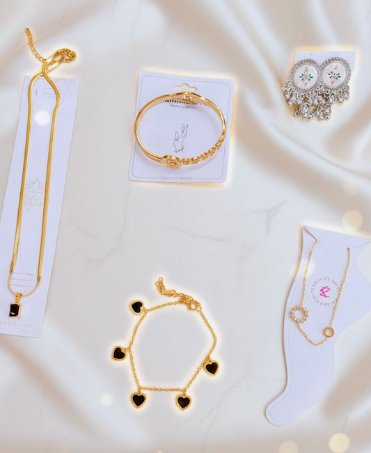 Premium Combo Offer – 1 Necklace, 1 Kada, 1 Bracelet, 1 Earrings, 1 Anklet