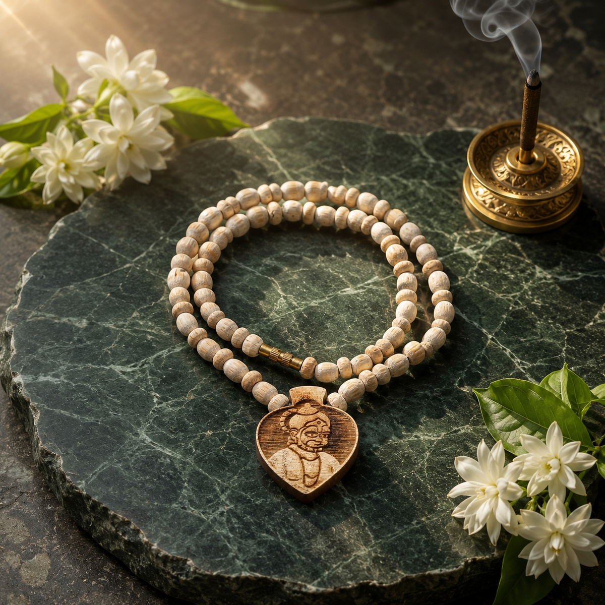 Shree Hanumanjii Pendant With Tulsi Mala(9 Inch)