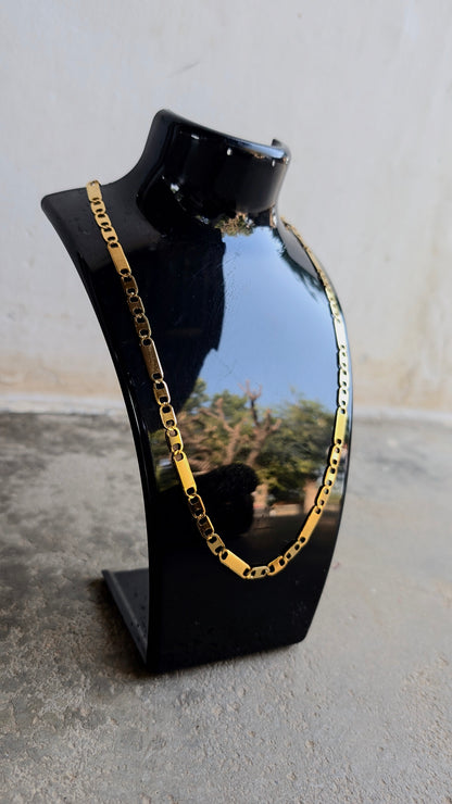 Premium Gold-Plated Figaro Chain for Men | Stylish & Durable Stainless Steel Necklace
