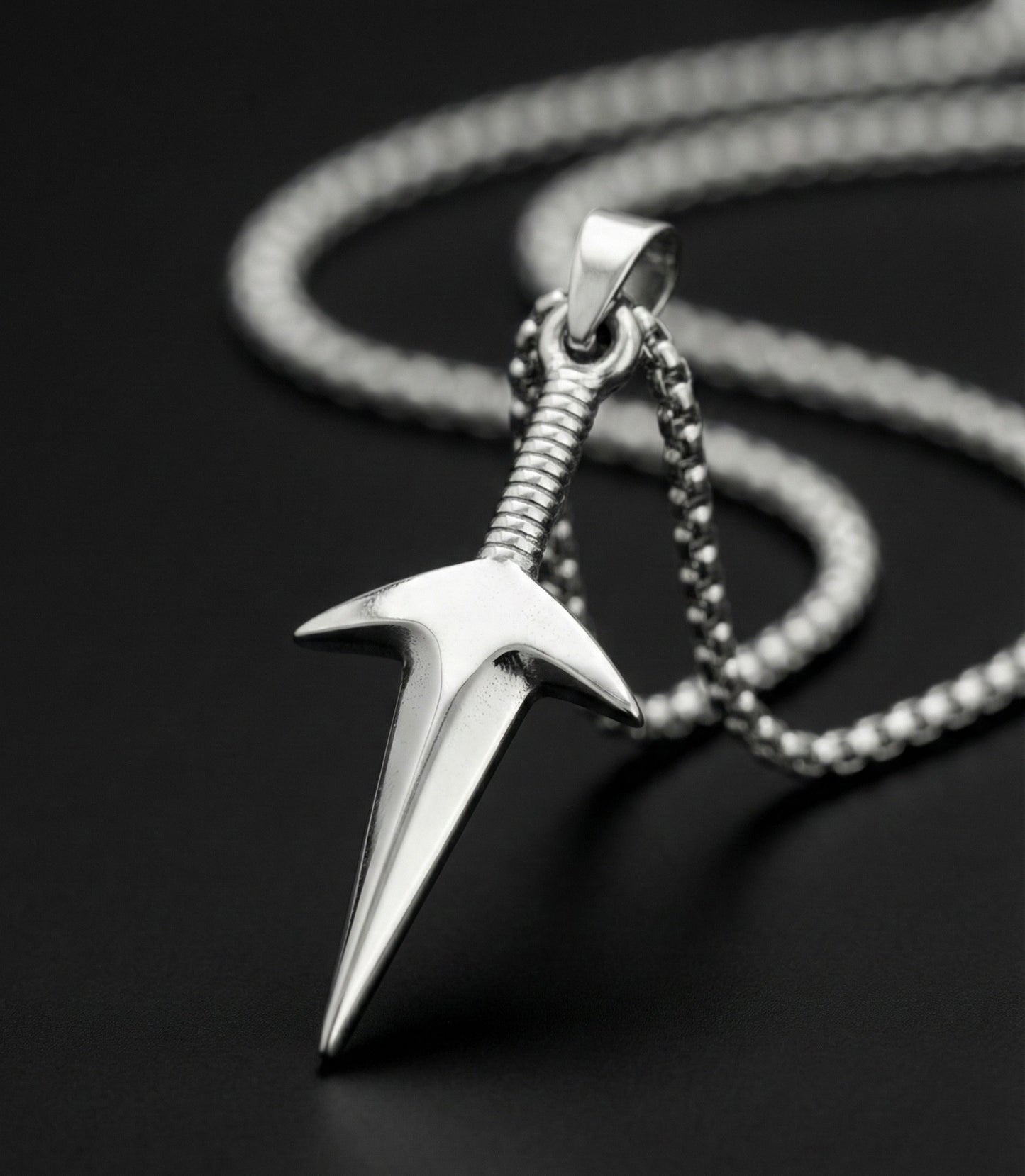 Premium Silver Lightning Bolt Pendant Chain for Men