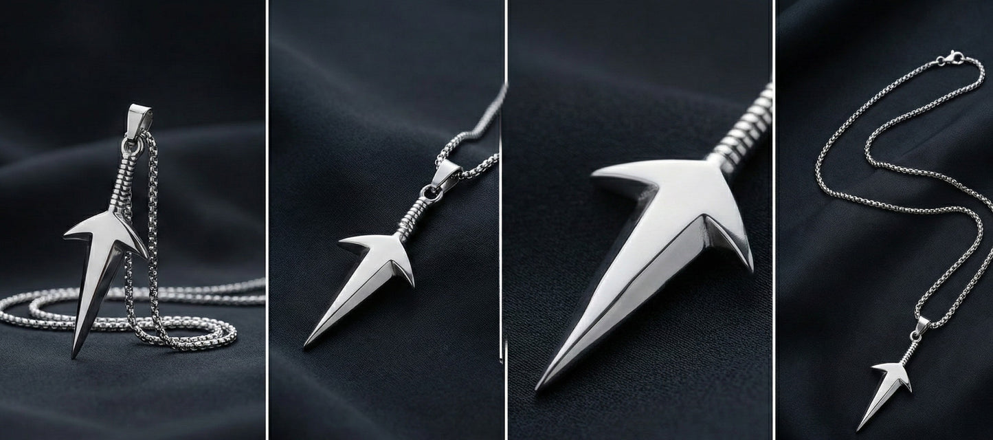 Premium Silver Lightning Bolt Pendant Chain for Men