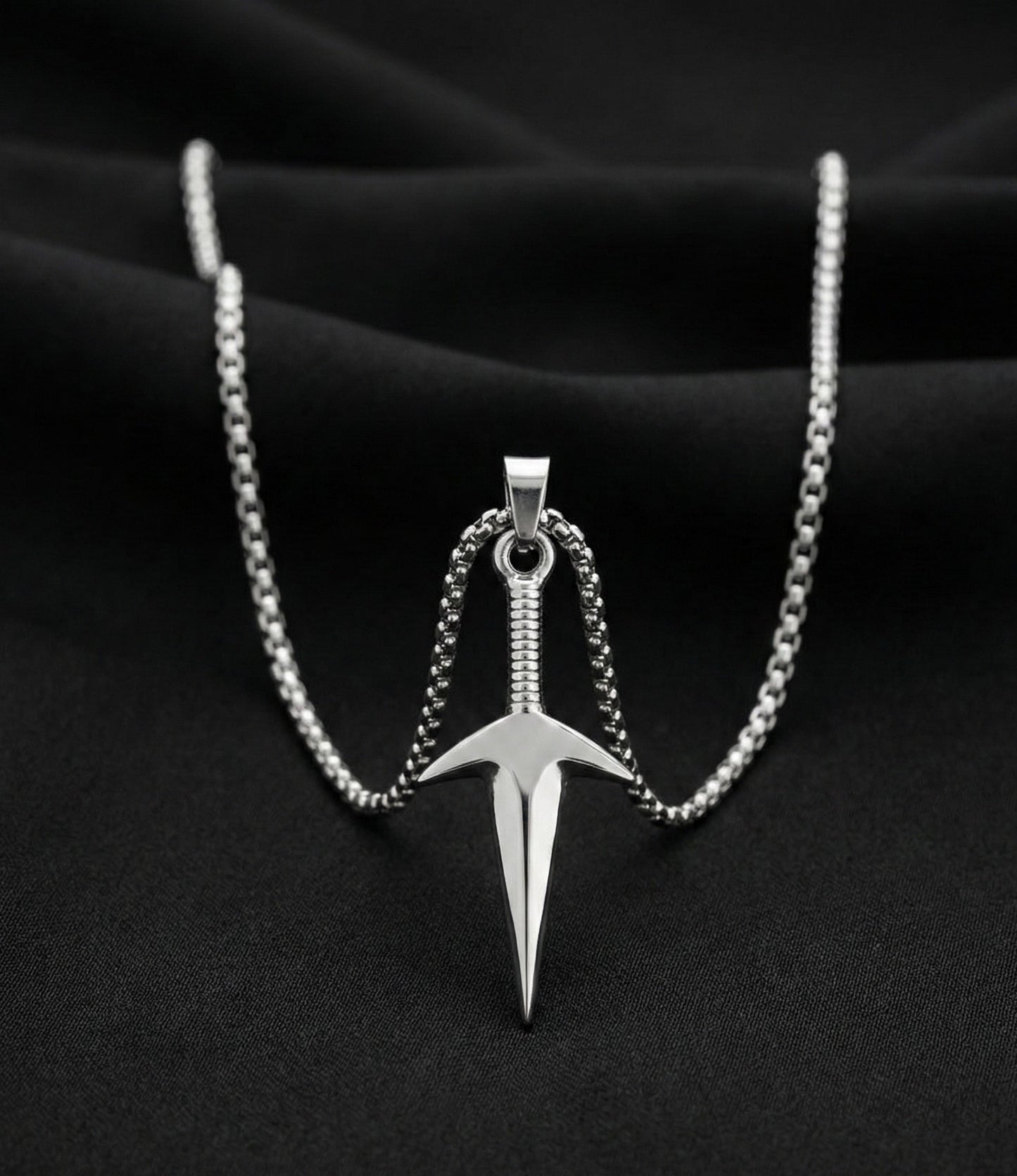 Premium Silver Lightning Bolt Pendant Chain for Men