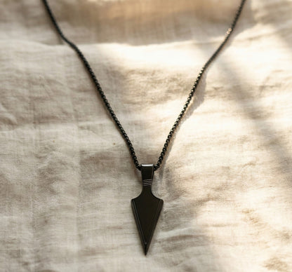 Premium Matte Black Arrow Pendant  for Men