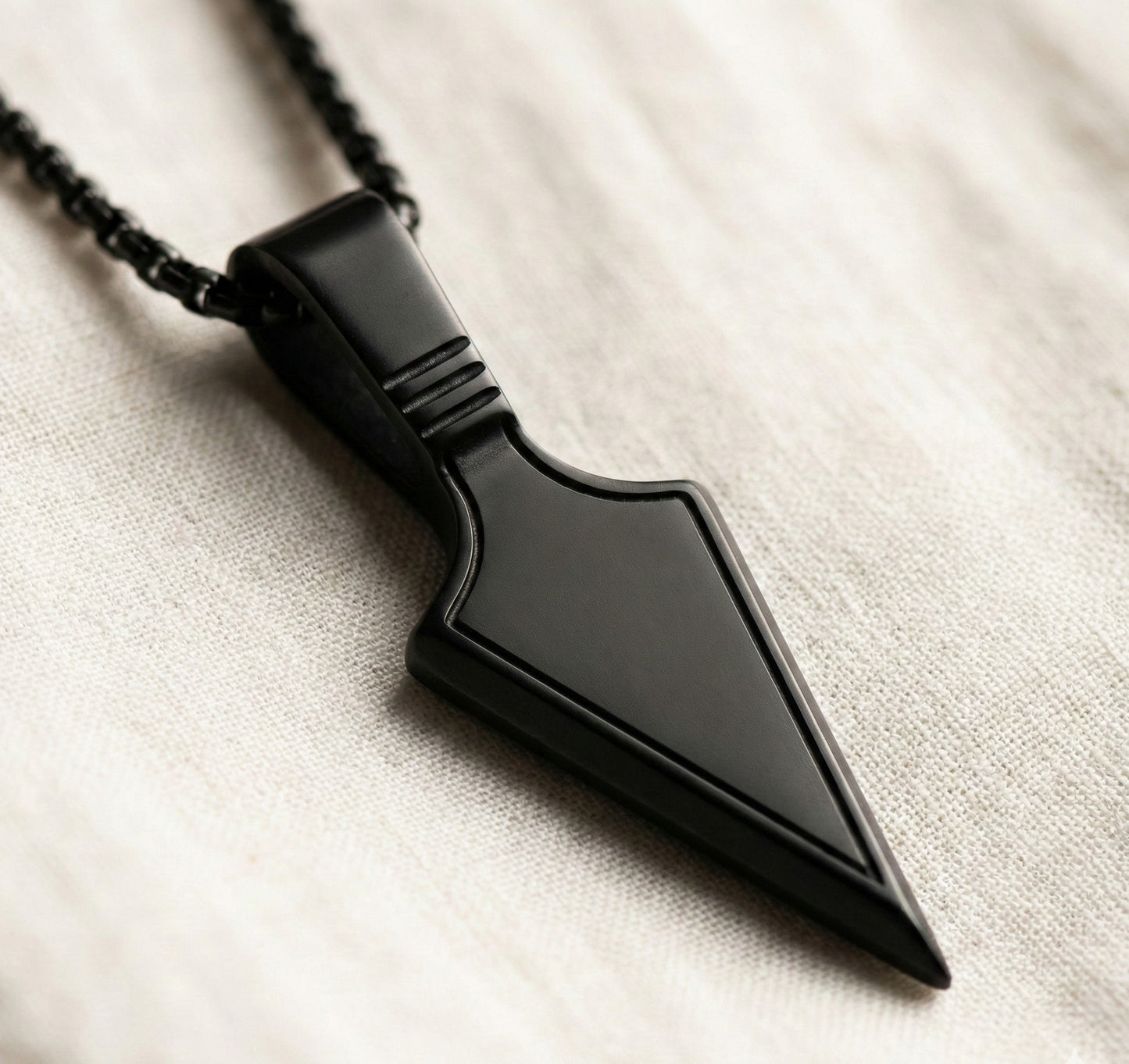 Premium Matte Black Arrow Pendant  for Men