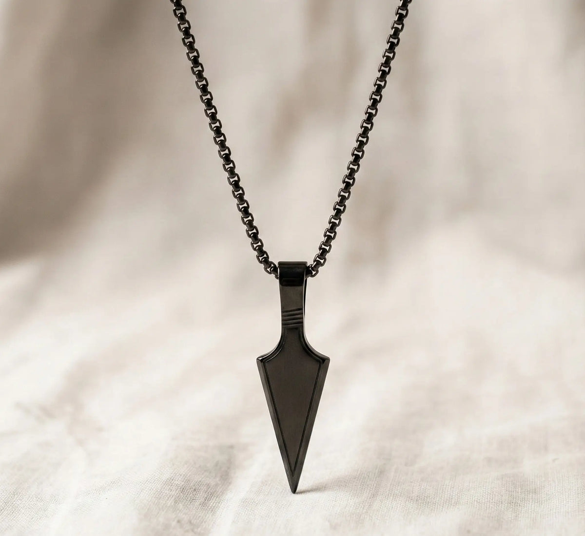 Premium Matte Black Arrow Pendant for Men