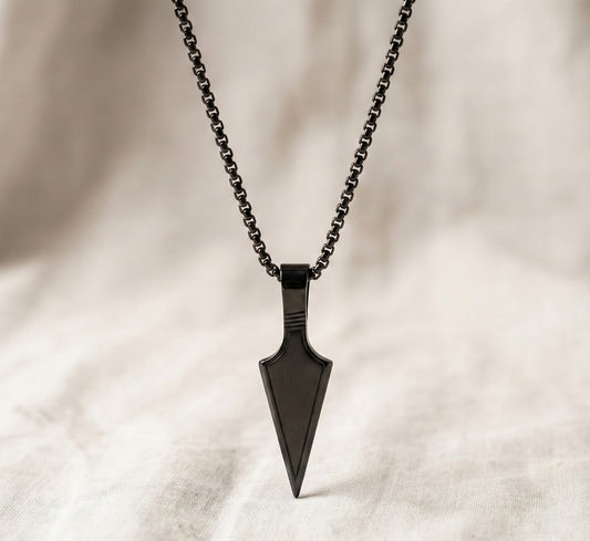 Premium Matte Black Arrow Pendant  for Men