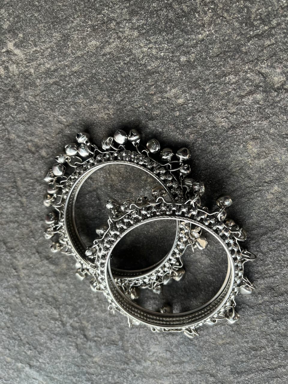 Traditional Silver Ghungroo Bangles-Pair