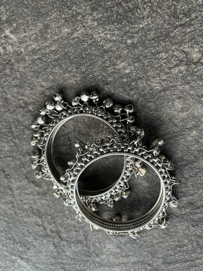 Traditional Silver Ghungroo Bangles-Pair