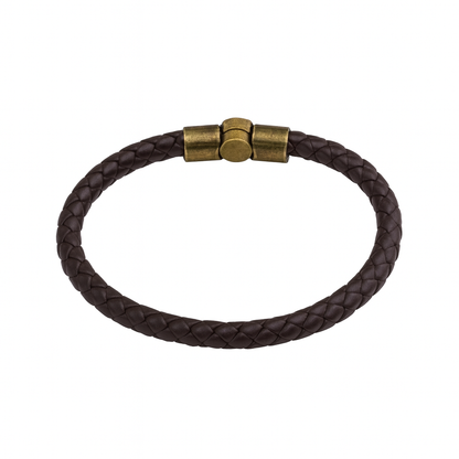 Premium Brown Braided Leather Men's Bracelet