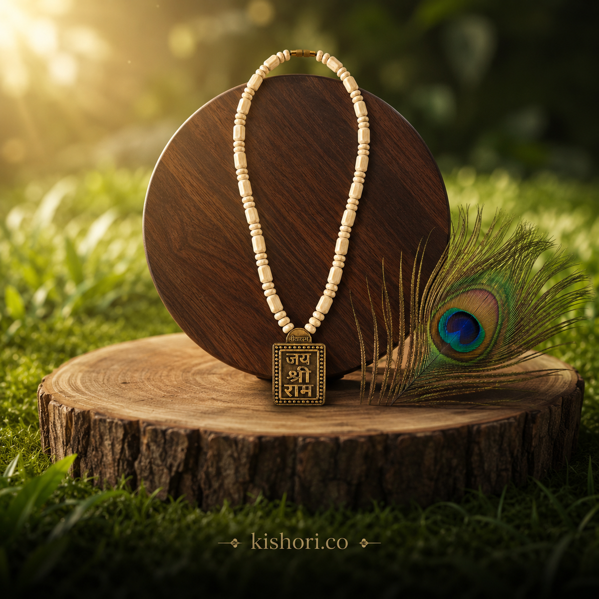 Vrindavan  Tulsi Mala with Jai Shri Ram Locket (9 Inch)