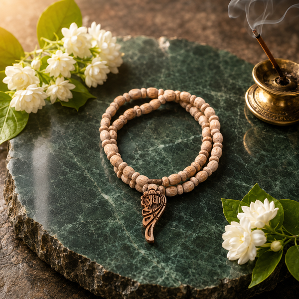 Original Tulsi Kanthi Mala with Radha  Pendant(9 Inch)