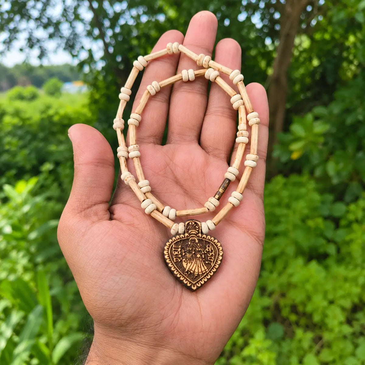 Radha Krishna Tulsi kanthi mala, 9 inch, pure Vrindavan Tulsi beads