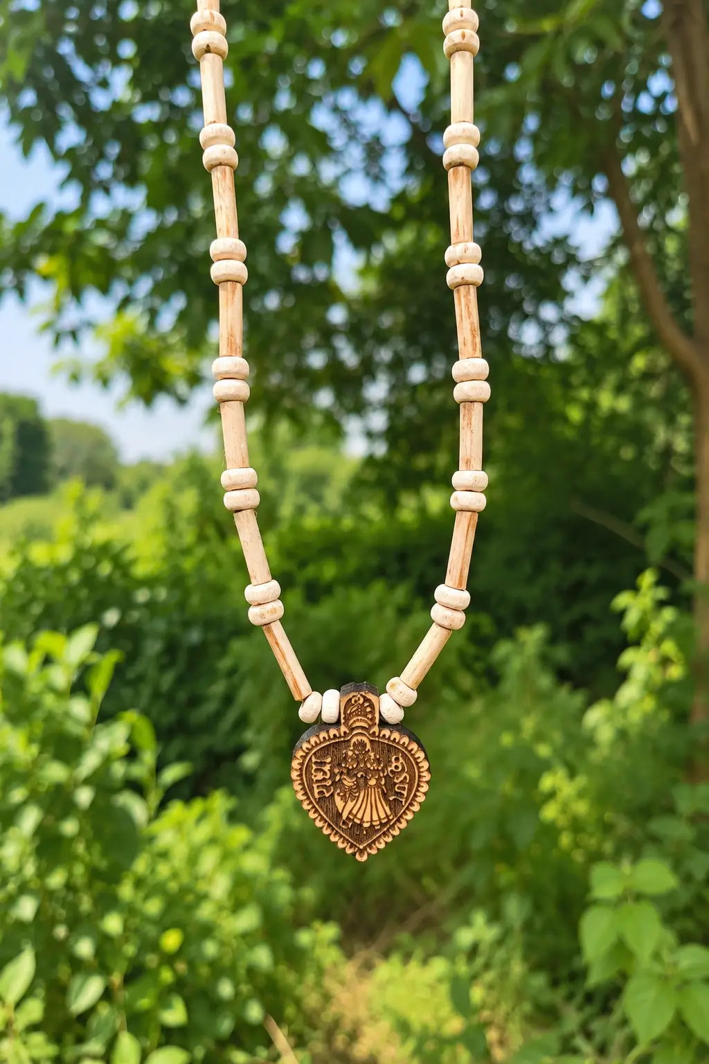 Radha Krishna Tulsi mala worn around the neck