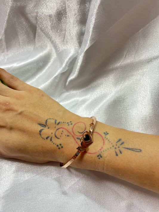Rose Gold Heart & Butterfly Kada
