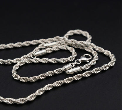 Premium Silver Rope Chain  for Men & Women