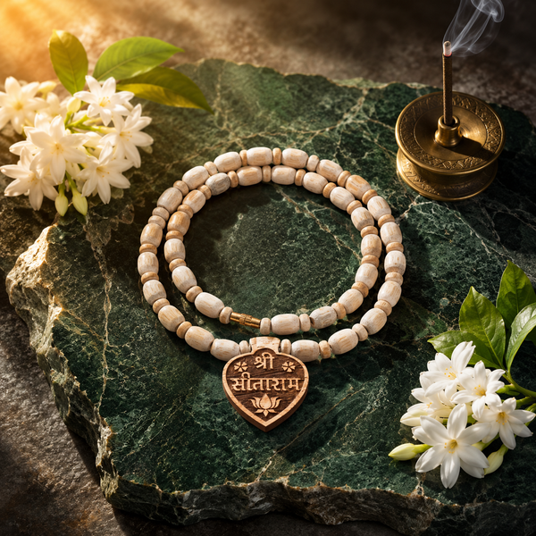 Vrindavan Tulsi Kanthi Mala With Sitaram Locket (10 Inch)